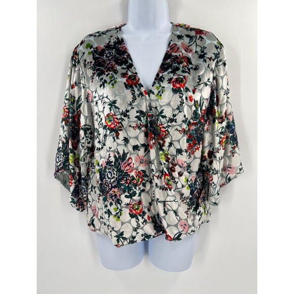 Anthropologie Maeve Size XS Floral Print Umi Wrap Top Silk Blend Blouse - Picture 1 of 10